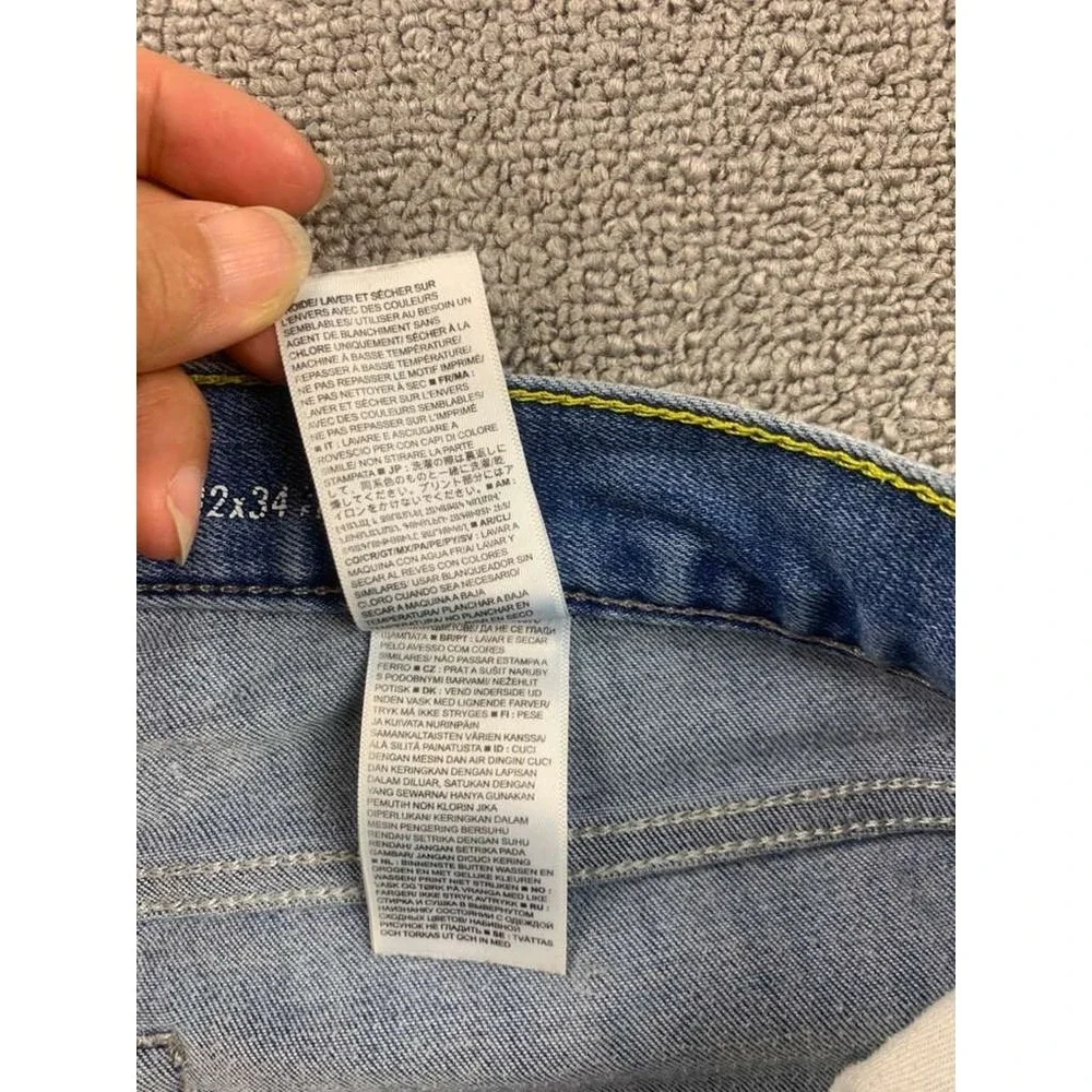 Banana Republic Jeans Traveler Straight Men Size 32x34 Blue Denim Washed‎ Cotton